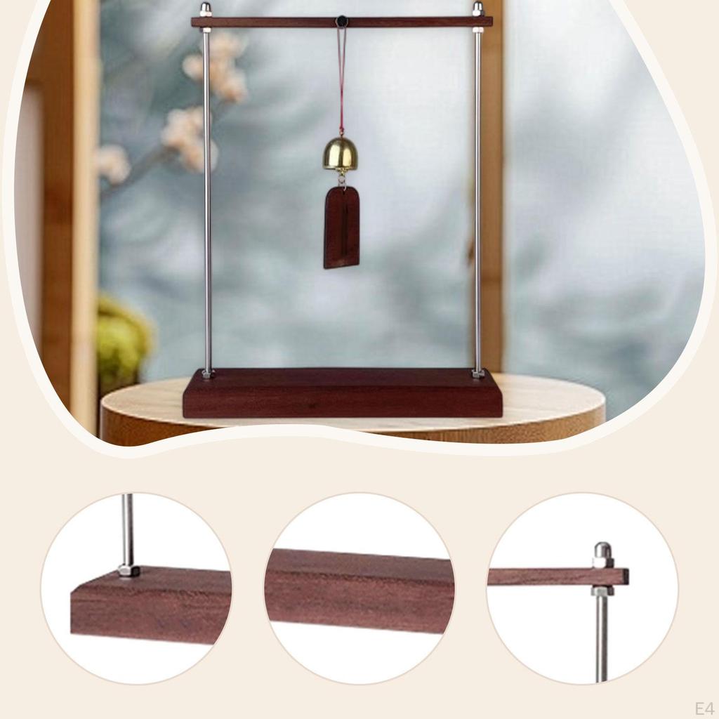 Wind Chime Holder, Desktop Stand with Flat Base, Wooden Pendant for Tea Room, Home,
