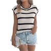 Women's Fashion Contrast Striped Casual Loose Sweater Top