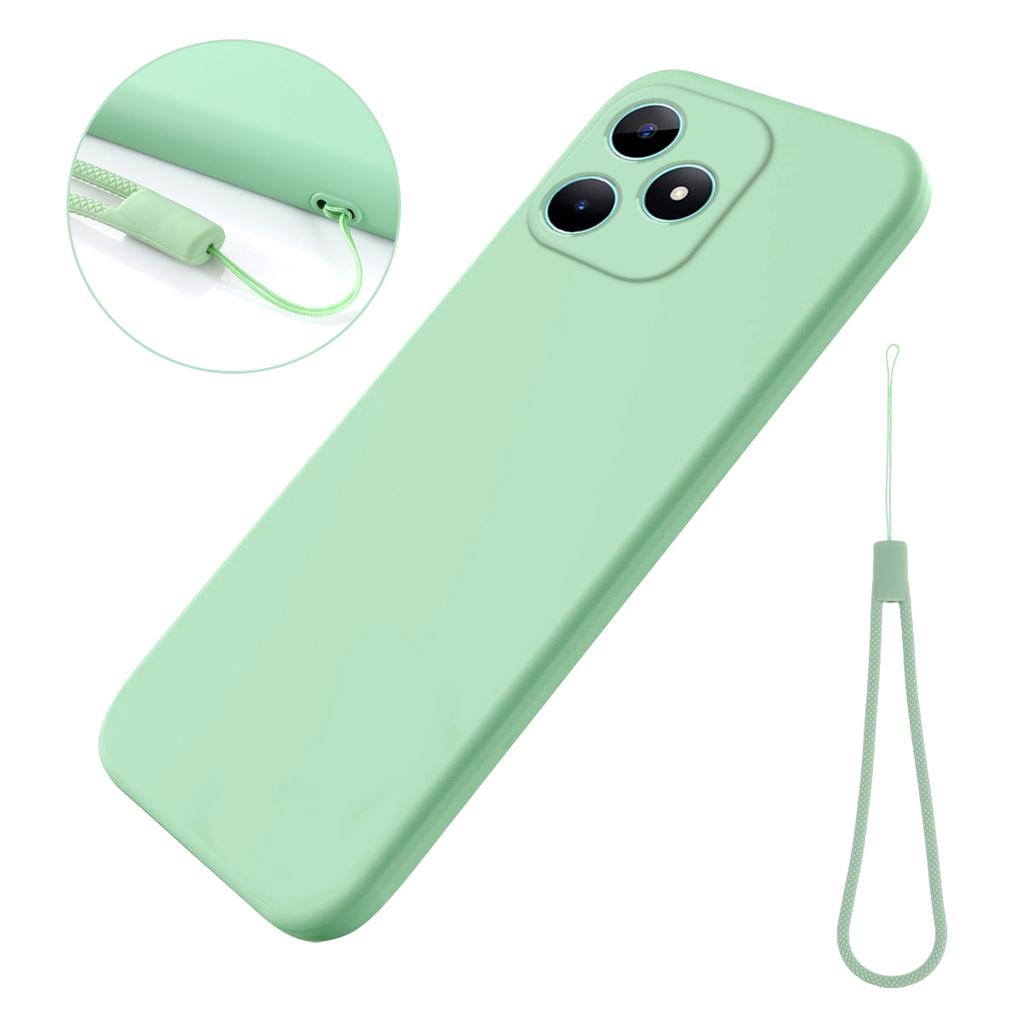 For Realme Note 50 4G Case with Wrist Strap Liquid Silicone Phone Cover