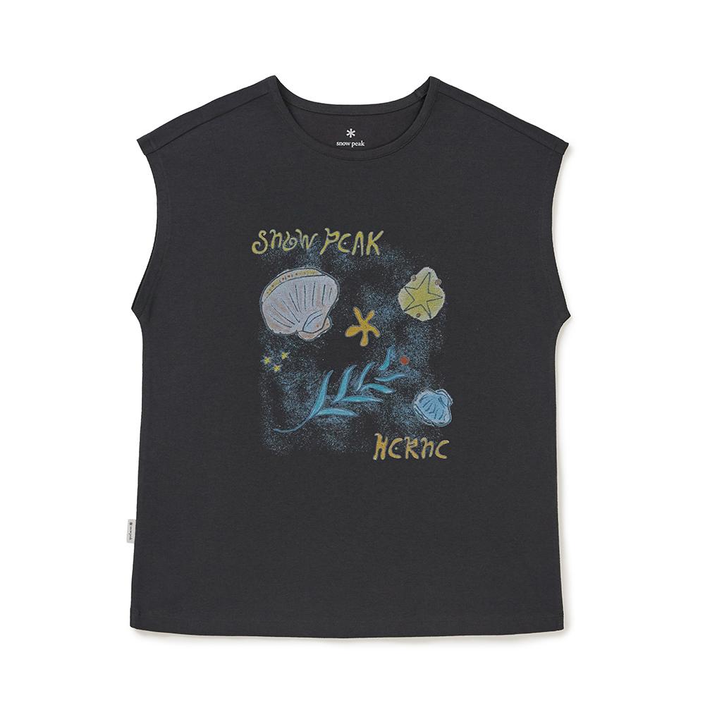 SNOWPEAK [Snow Peak X HELSHE] Women's Graphic Sleeveless Dark Navy (S25MWWST59)
