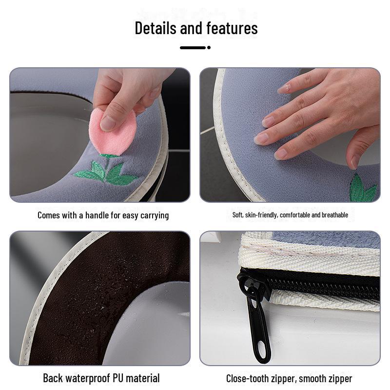 "All-Season Portable Zipper Toilet Seat Cushion"