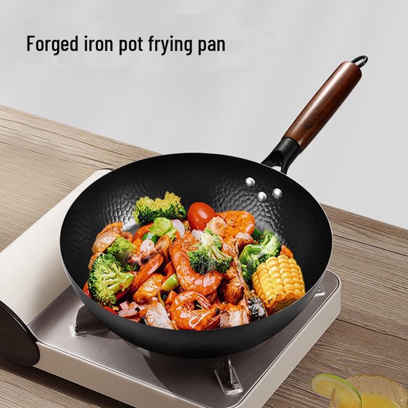 Wutuo Uncoated Iron Flat-Bottom Frying Pan