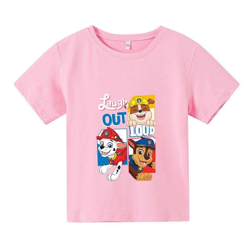 Moda 2025 Dzieci Urocze Ubrania Psi Patrol Dziecięcy Letni T-shirt Niemowlęcy Chłopięcy Kreskówkowy T-shirt Małe Dziewczynki Krótki Rękaw Casualowe Topy