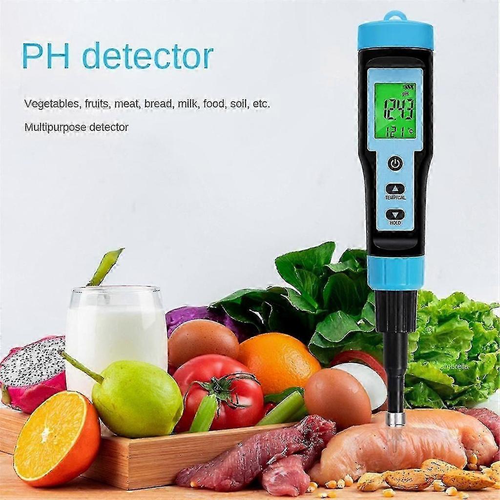 High-Precision pH Meter 0.00-14.00 for Meat, Canning, and Acidity Testing with Temperature Sensor
