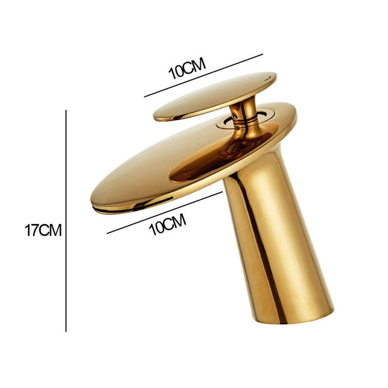 Brushed Gold Basin Faucet Brass Bathroom Faucet Waterfall Cold And Hot Mixer Sink Tap Single Handle Deck Mounted Gold/Rose Gold