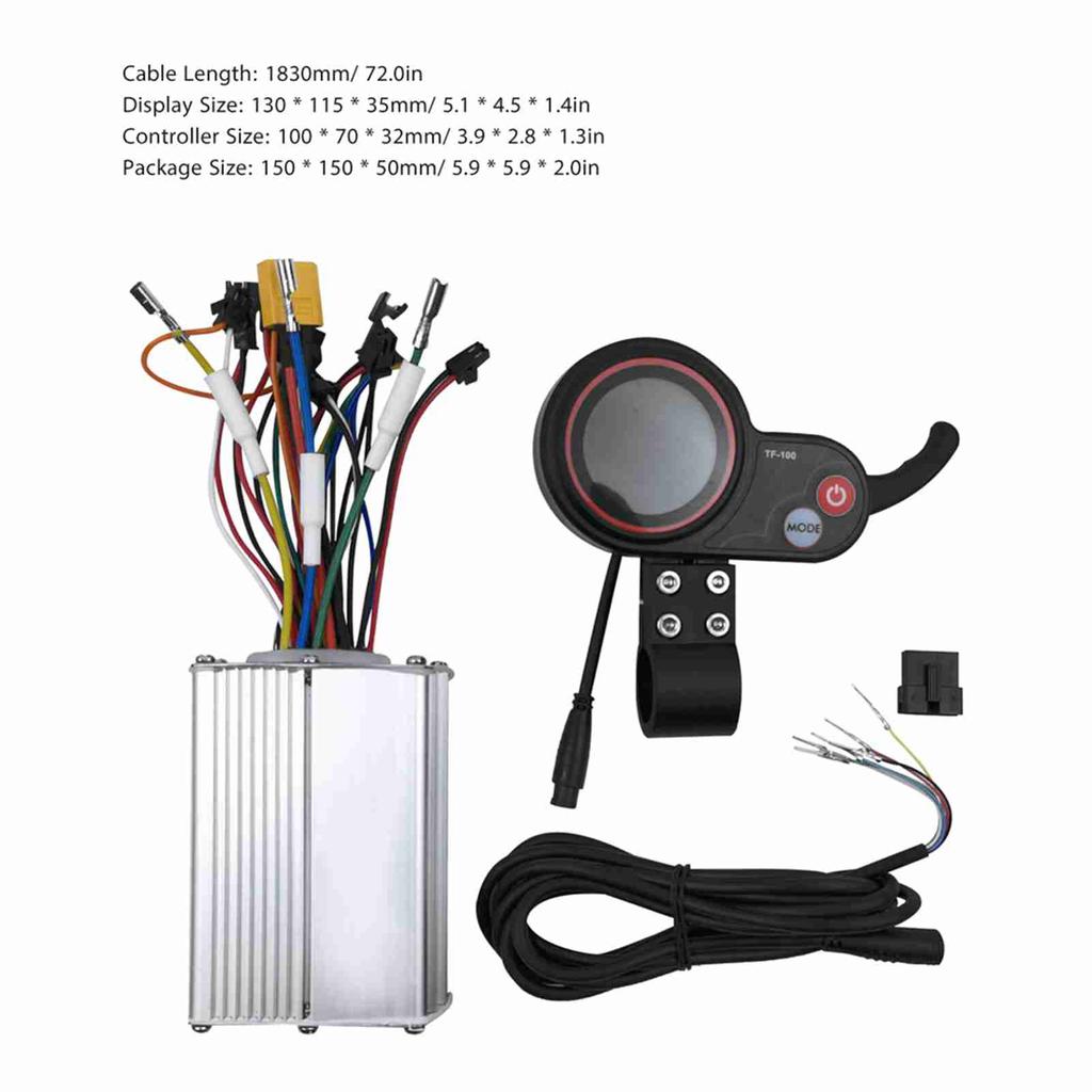 Electric Scooter Aluminum Alloy Motor Brushless Controller with Waterproof LCD Display Control Panel 48V 20A
