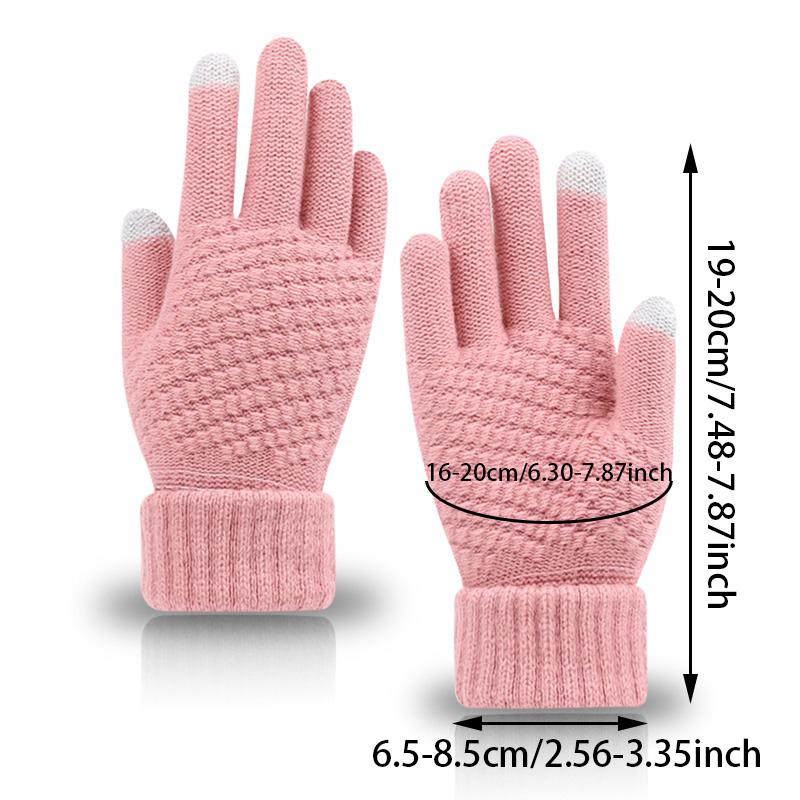 Autumn Winter Version of The Touch Screen Knitted  Plus Thickening Outdoor Riding Gloves for Men Women Accessories