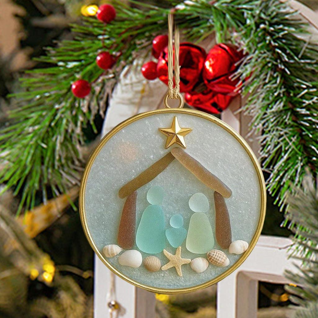 Christmas Tree Decorations Acrylic Christmas Coastal Decoration Beach Themed Pendant For Window Wall Living Room Holiday Home