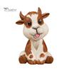 Natural Basswood Animal Ornament Wooden Sheep Figurine, Cute Sculpture, Miniature Desk Decor Rustic Style Tabletop Decoration for Home Office