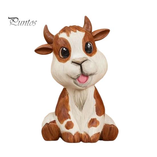 Natural Basswood Animal Ornament Wooden Sheep Figurine, Cute Sculpture, Miniature Desk Decor Rustic Style Tabletop Decoration for Home Office