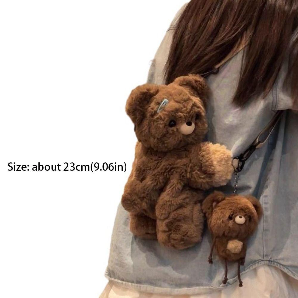 New Cute Shoulder Bag Plush Cartoon Backpack Doll Gift Bear Bag Women Girls