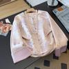 Age-Defying Slimming Jacquard Embroidery Jacket for Middle-Aged Women - Spring/Autumn Chinese Style