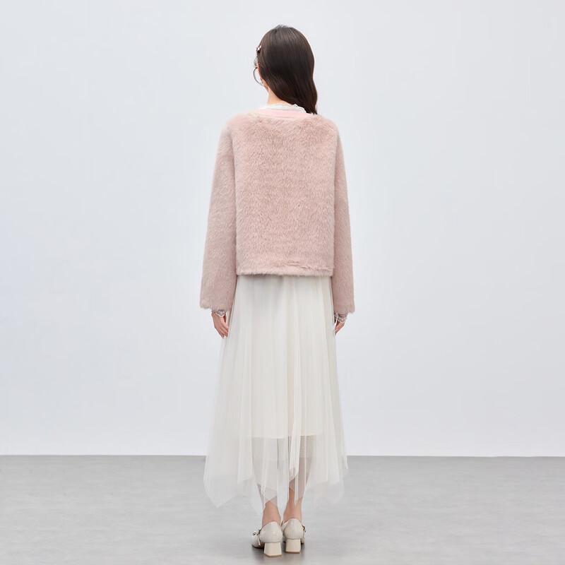 IEF French Sweet Bow Plush Coat