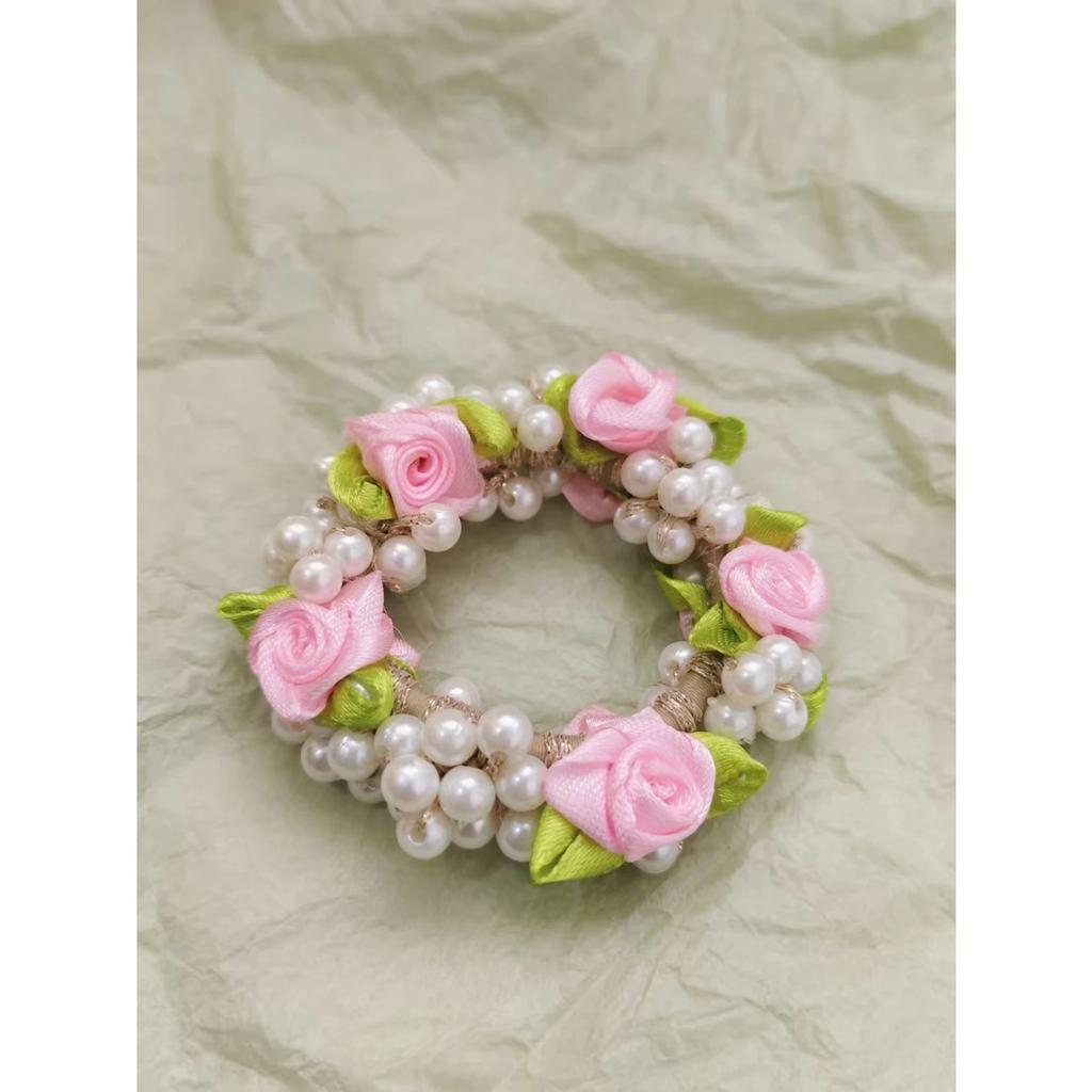 1 Pcs Women Fairyism Pearl Flower Headband Hair Accessory Suitable For Daily Hair Tying As A Gift