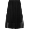 Pleated Mesh Translucent A-line Skirt
