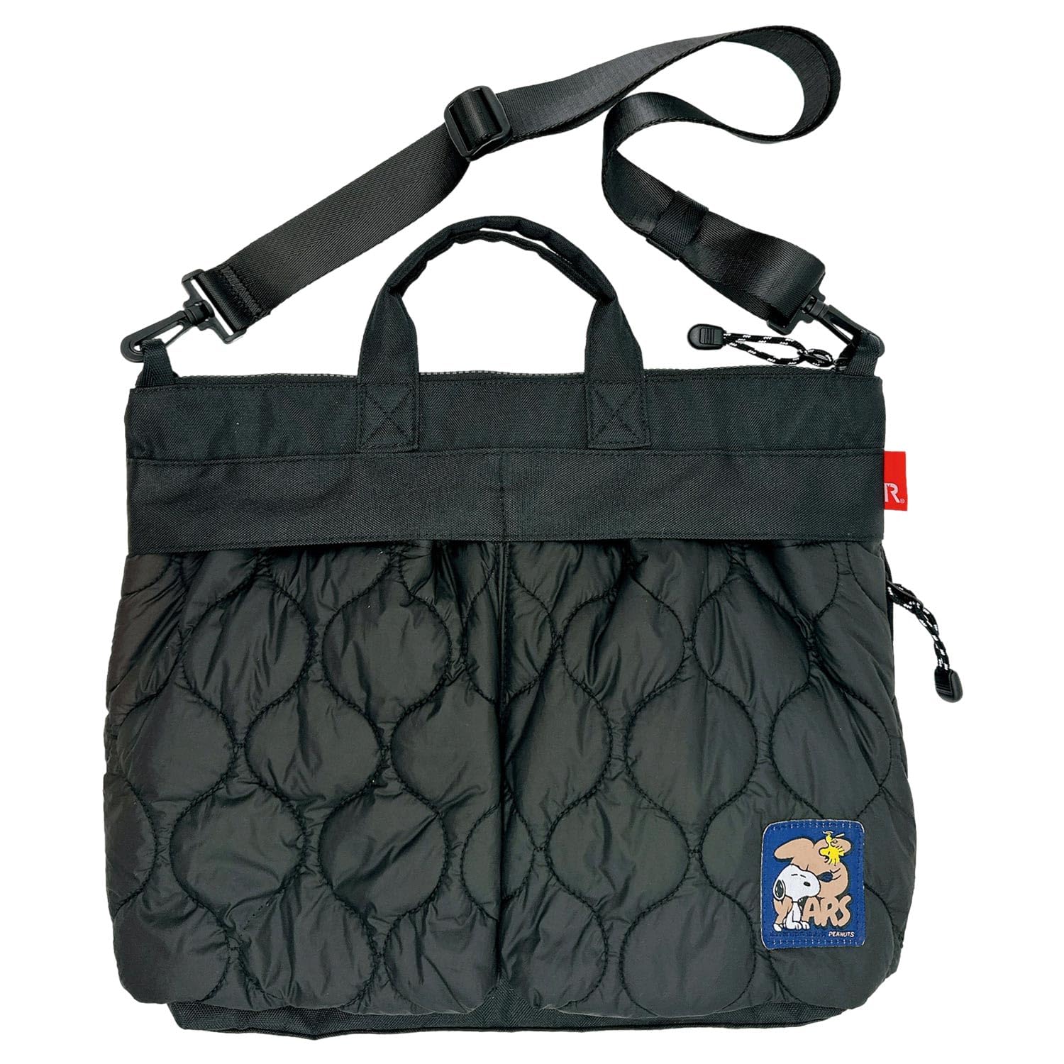 Снупи Широкая сумка через плечо A4 2-в-1 Черная PEANUTS 75-й Юбилей ROOTOTE SNOOPY