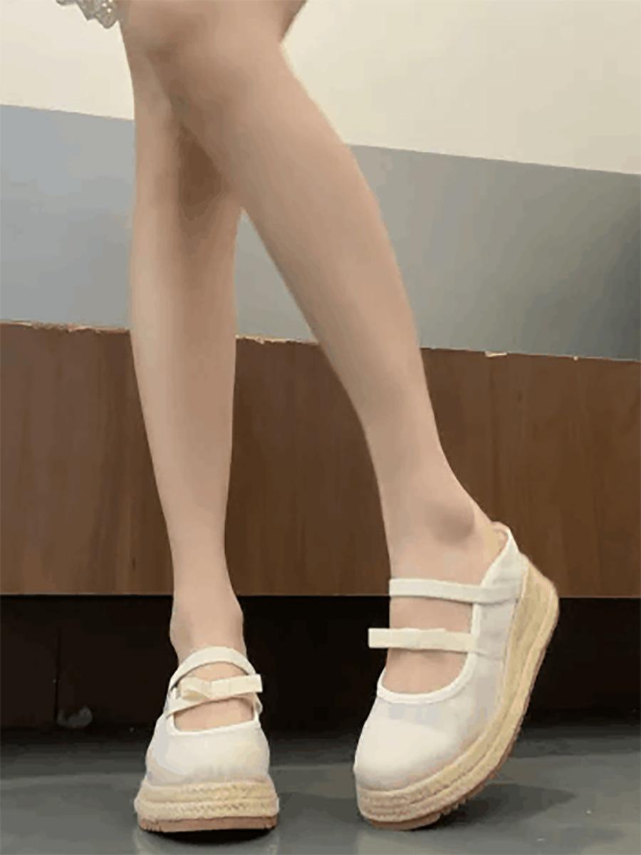 

Baotou half slippers women s summer wear fashion mesh polka dot bow platform fisherman sandals 40