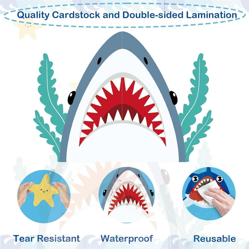 Summer Bulletin Board Kit Under The Sea Classroom Decorations Back to School DIY Photo Bulletin Board Set Ocean Theme Shark Paper Cutouts Decor for