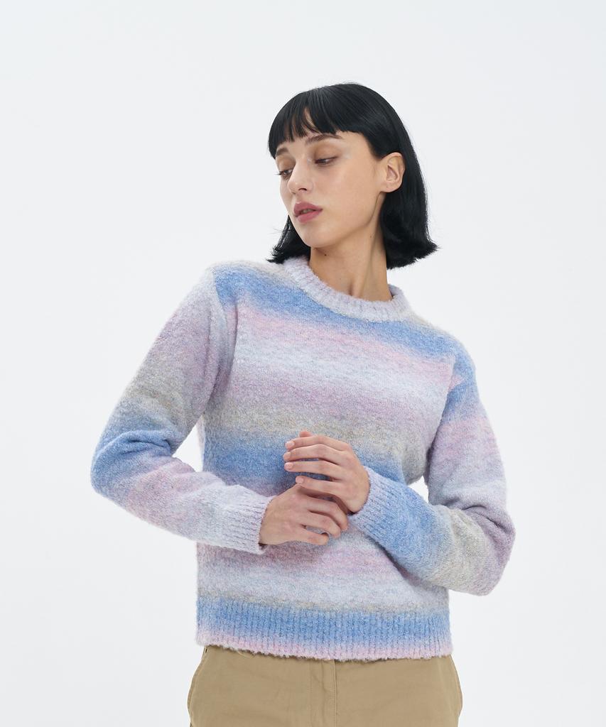 BLOND9 Wool Gradient Mix Knit_Mauve Purple
