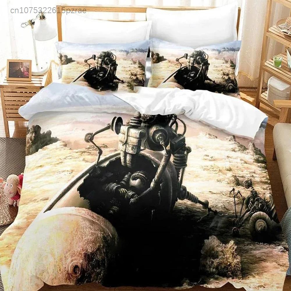 New Sci Fi Robot Anime Bedspread Single Twin Full Queen King Size Bed Cover For Adults Boys Bedroom Quilt Cover Pillowcase