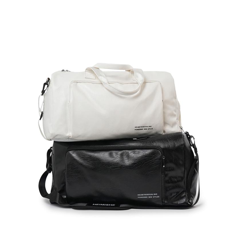 Fitness Bag Sports Yoga Swimming Bag PU Large Capacity Shoulder Portable Short Travel Bag