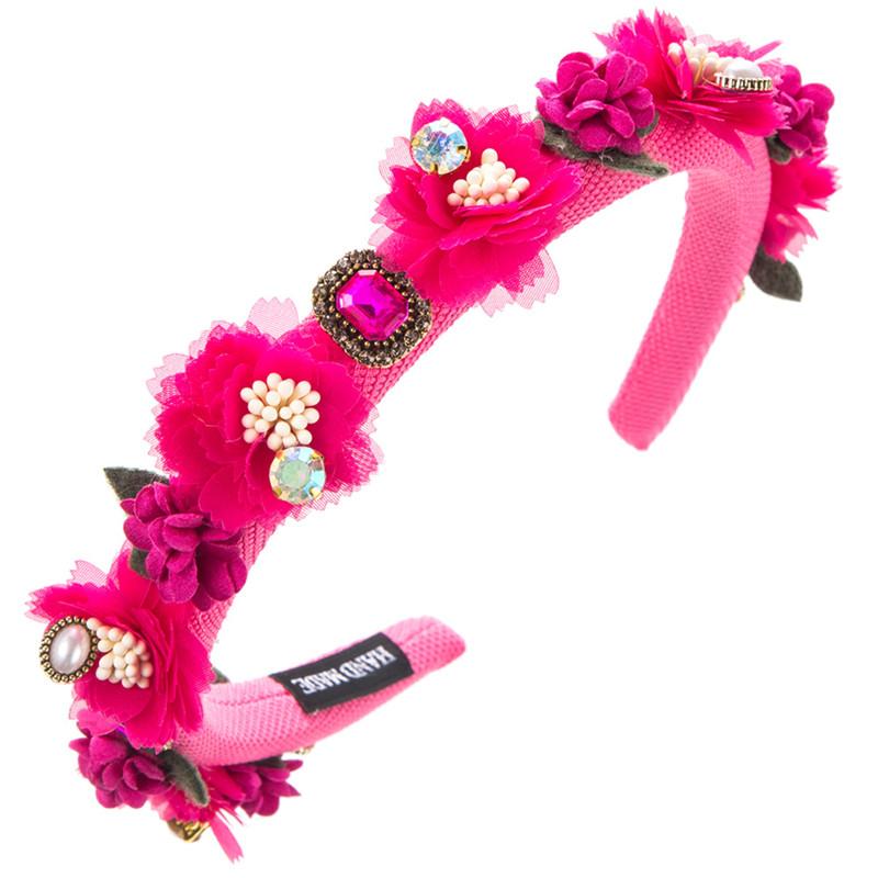 Elegant Hair Female Rhinestone Camellia Headband Ornaments Accessories Hair Pearl Lady