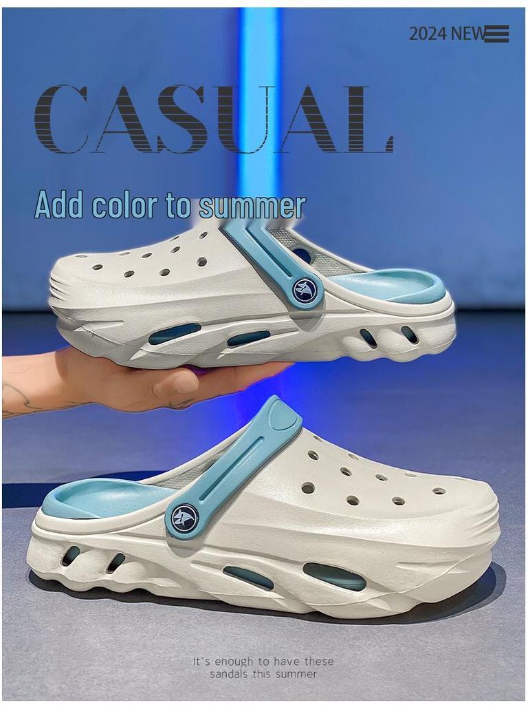 2024 Men's Non-Slip Thick Sole Casual Clog Shoes for Outdoor and Beach Wear