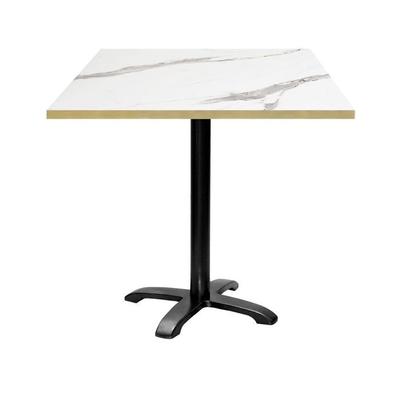 Table 70 X 70 Cm - Bazila Model White Marble with Brass Edges