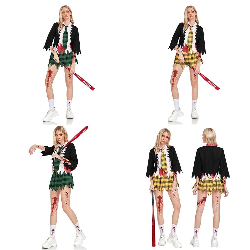 Vampire Student Costume For Halloween Cosplay Horror Zombie School Uniform