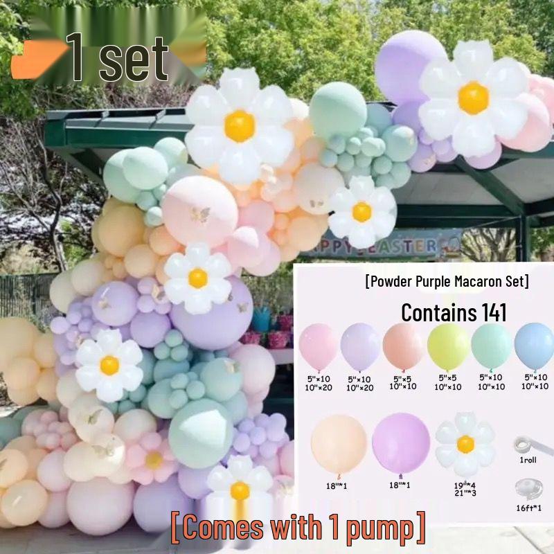 Macaron Daisy Flower Balloon Set for Birthdays & Events