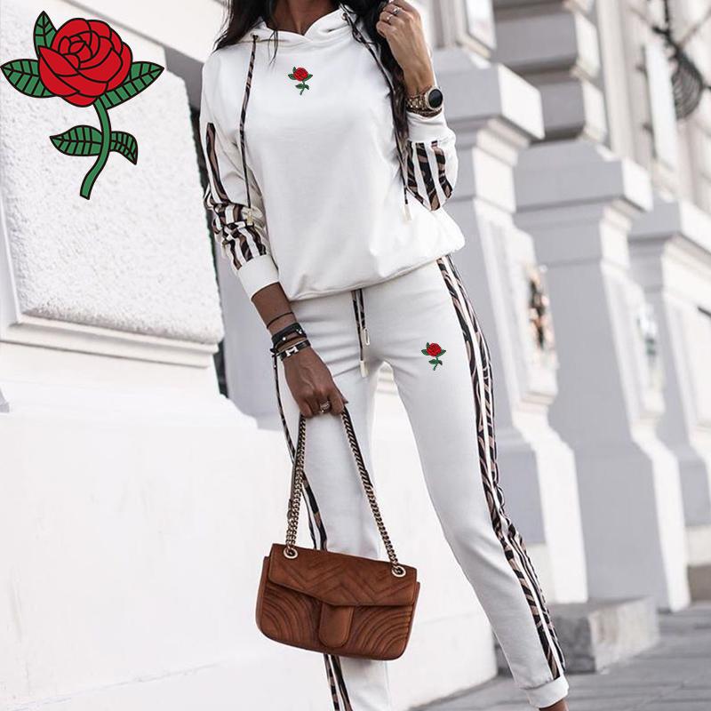 

Spting Autumn Casual 2 Pieces Комплекты Джоггеры Топы с длинным рукавом Спортивный костюм Пуловер Костюм и Женские костюмы