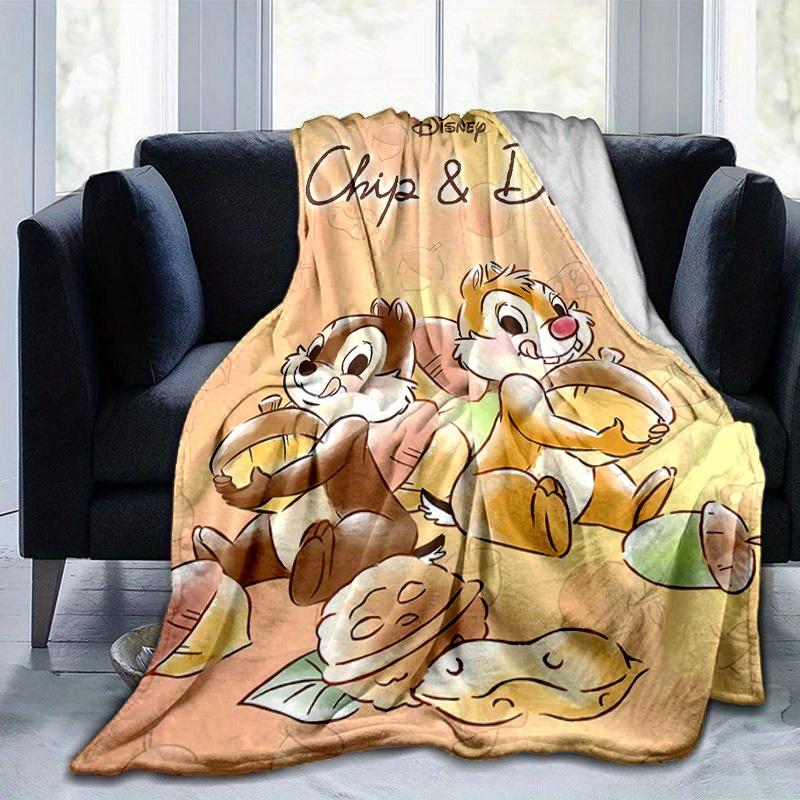 1pc, Chip & Dale Blankets, Autumn Acorn Theme, Seasonal Decorative Blanket, Soft Flannel Throw Blanket - Versatile & Cozy for Bedroom, Livin