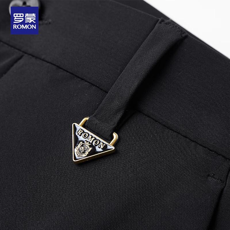 ROMON Men's Elastic Non-Iron Straight Fit Business Casual Pants