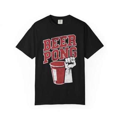 Beer Pong T-shirt | Red Cup Graphic, Retro Collegiate Lettering