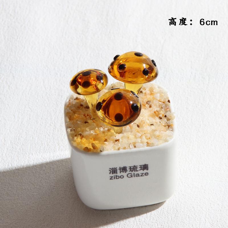 Handmade Glass Blown Cactus Cute Crystal Art Cactus Figurines Collectibles Desk Simulation Plants Decorations Mother's Day Gift