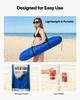 Beach Cabana, 2.4 x 2.4 m Beach Canopy with Side Wall, UPF 50+ Protection Easy Setup Cabana Tent with Sand Pockets, Adjustable Height Portable Shade