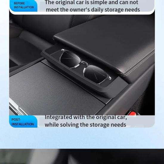For Tesla Model 3 Highland Central Armrest Storage Box Car Glasses Phone Storage Multi-function Model Y Juniper 2025 Accessories