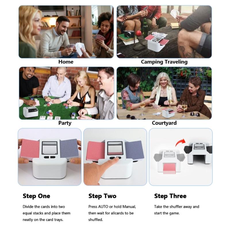 2000MHA Rechargeable Card Shuffler Automatic Card Dealer Machine Playing Card Shuffler for Enhancing Gaming Experiences