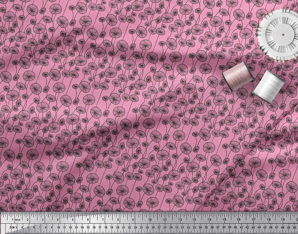 Soimoi Japan Crepe Satin Fabric Artistic Floral Decor Fabric Printed Metre 42 Inch