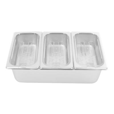 Contenant d'exposition traiteur Comptoir Pan en acier inoxydable avec couvercle en acrylique pour stockage alimentaire Boîte à épices pratique