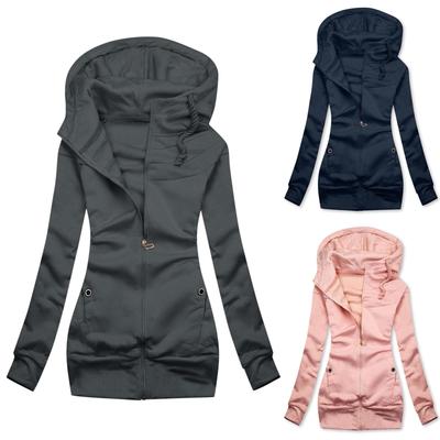 Bayan Moda Katı Kazak Uzun Kollu Gevşek Ceket Günlük Ceketler Tops
