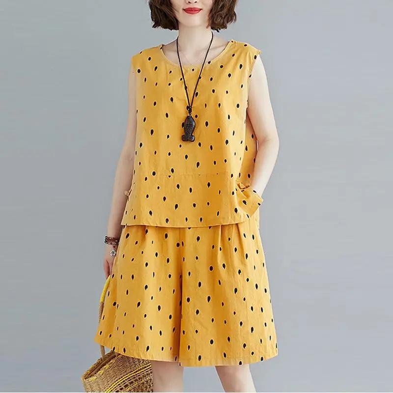 

Жіночий літній костюм з 2 предметів: футболка, штани, зручний комплект з двох предметів, топ з коротким рукавом та довгі штани, вільний повсякденний костюм XXL жовтий