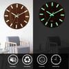 Orologio da parete luminoso Design moderno Orologio da parete 3D silenzioso al quarzo in legno con decorazione fosforescente Orologio da parete da 12 pollici per soggiorno e camera da letto