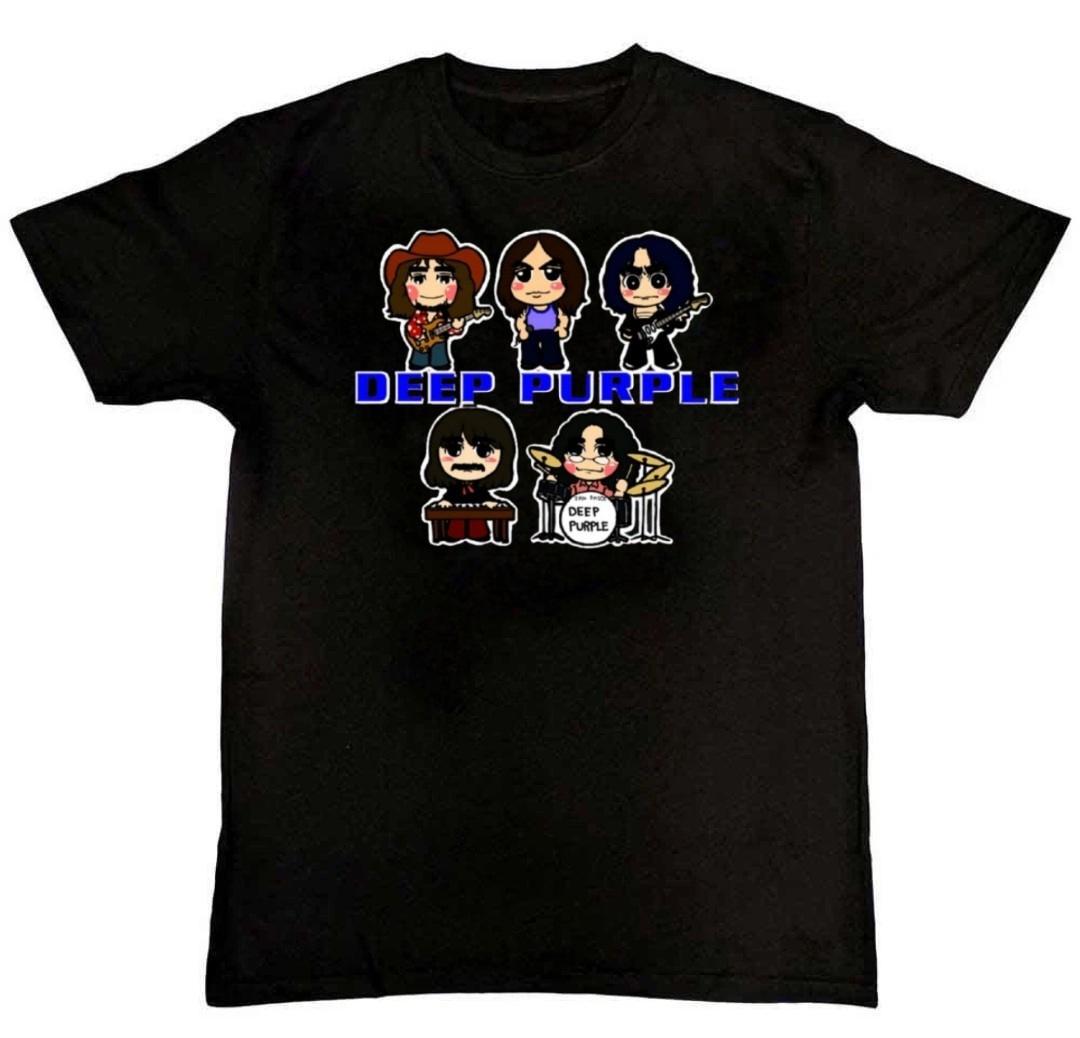 Deep Purple Band Caricature Graphic Print Mens T-Shirt XXXXL
