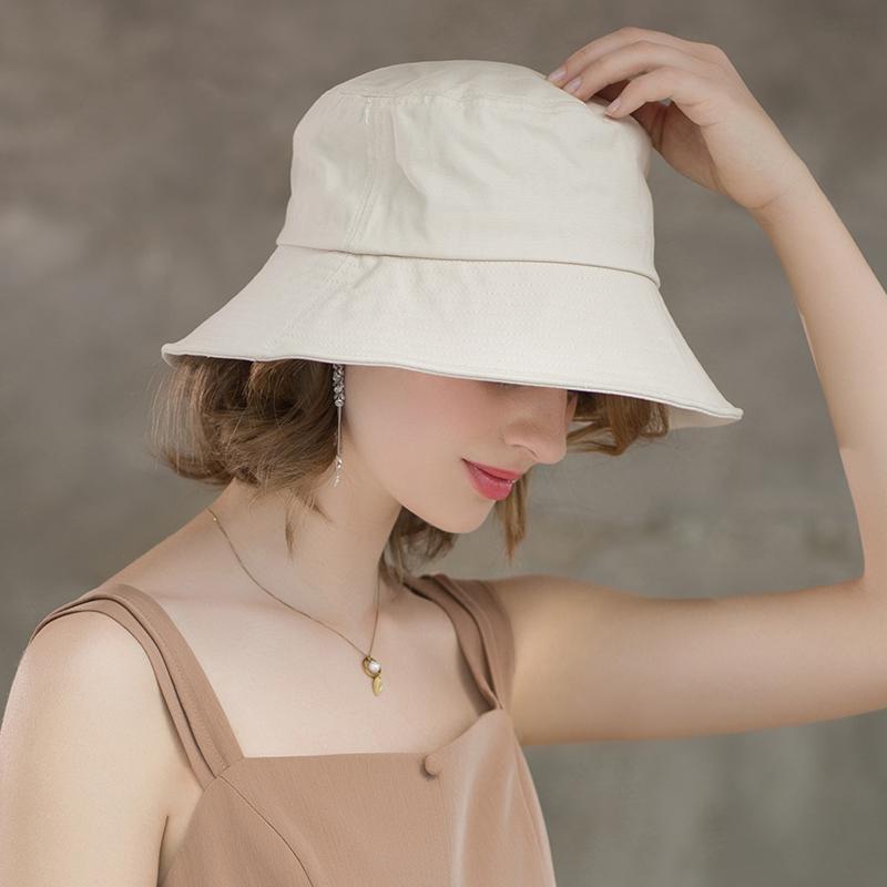100% Cotton Bucket Hat for Women, Summer UV Protection Sun Hat, Foldable Outdoor Sunscreen Cap