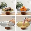 Edelstahl Kuchenblech Holzsockel Kuchenform Schwerlast Obstschale Dessertteller Esstisch Heimdekoration