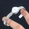 Natural Owyhee Blue Opal Gemstone Bangle Adjustable 925 Sterling Silver Jewelry