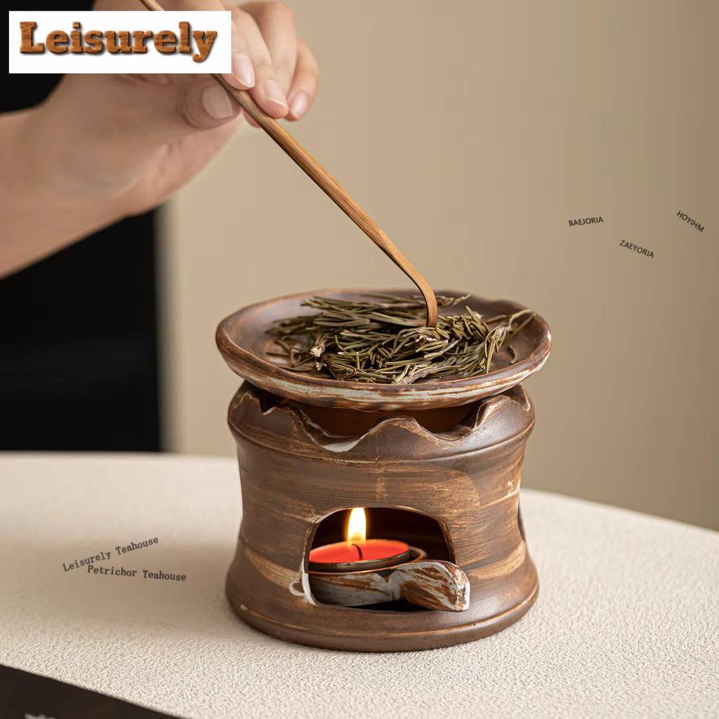 Gilt Burning Tea Warmer Holder Candle Heater Stove Kettle Stand Baked Milk Jar Carbon Furnace Teaware Accessories Decoration