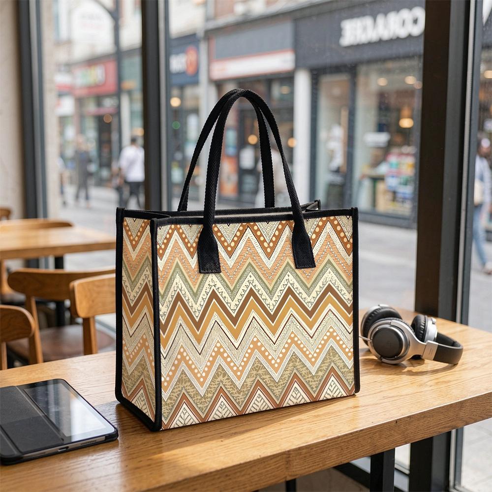 Bohemian Geometric Print Large Casual Tote Bag for Daily Shopping Travel