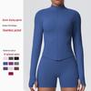 Dames Sneldrogend Naadloos Stand-up Kraag Yoga Jas - Lange Mouw Hardloop & Fitness Sportkleding